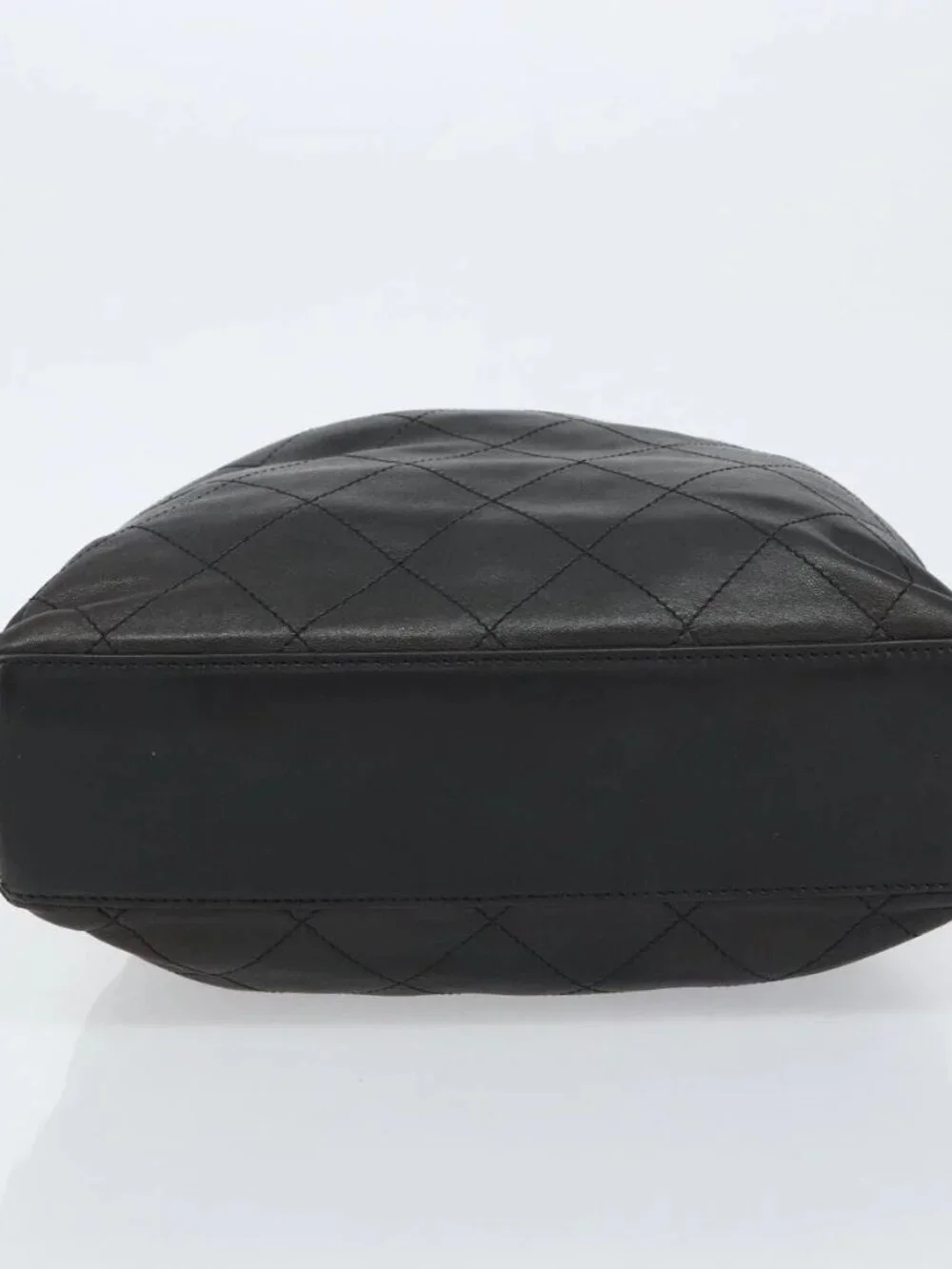 CHANEL Matelasse Hand Bag Leather Black Gold CC Auth ka1043